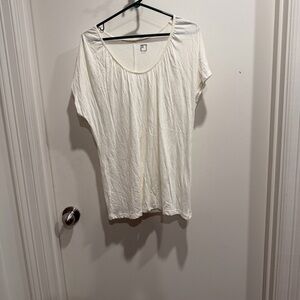 jcpenney Women's Cream Scoop Neck Short Sleeve Tee